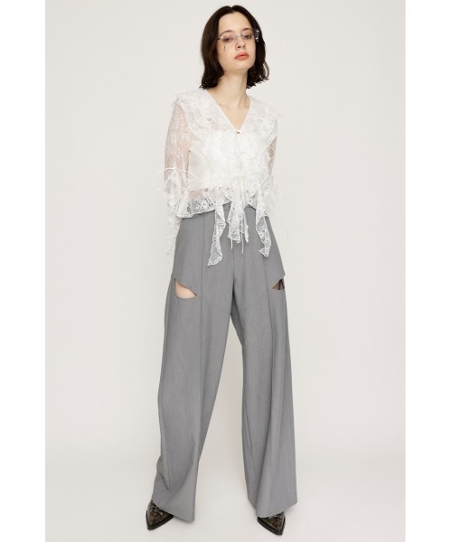 SLY（スライ）の「【セットアップ可】SIDE HOLE STRAIGHT PT サイドホール ストレート パンツ（スラックス・レディース・ブラック/杢グレー・1/2）」の11枚目の写真