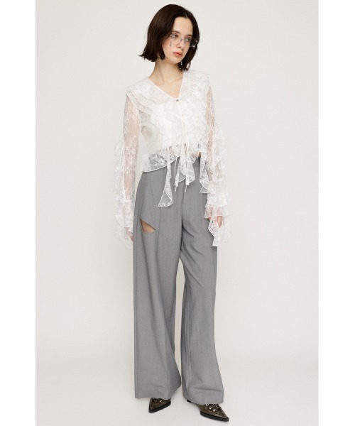 SLY（スライ）の「【セットアップ可】SIDE HOLE STRAIGHT PT サイドホール ストレート パンツ（スラックス・レディース・ブラック/杢グレー・1/2）」の12枚目の写真