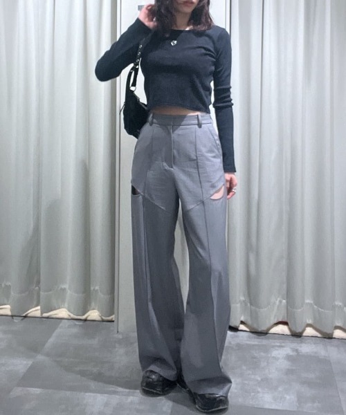 SLY サイドオープン ストレートパンツ SLY | J／W SIDE OPEN STRAIGHT パンツ (ストレート ) |SHEL