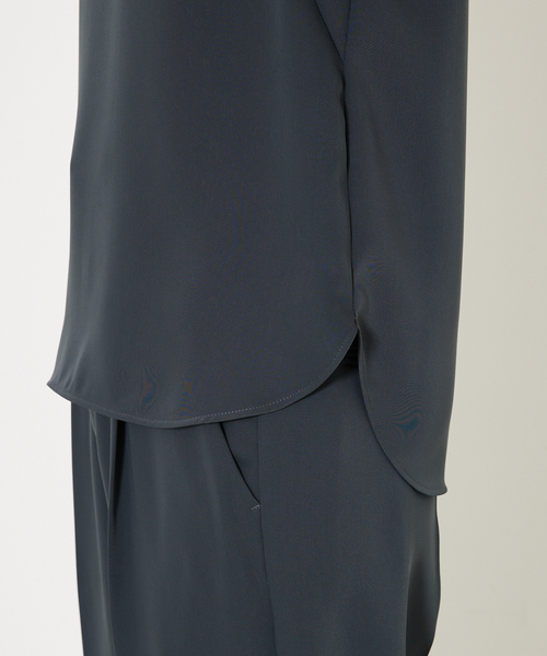 qualite（カリテ）の「トルコサテンノースリーブ/ノースリーブトップス（Tシャツ/カットソー・レディース・チャコールグレー/ライム/アイボリー・フリー）」の12枚目の写真