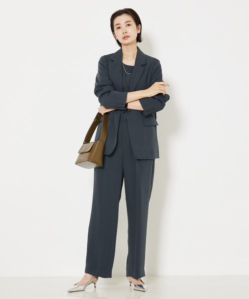 qualite（カリテ）の「トルコサテンノースリーブ/ノースリーブトップス（Tシャツ/カットソー・レディース・チャコールグレー/ライム/アイボリー・フリー）」の15枚目の写真