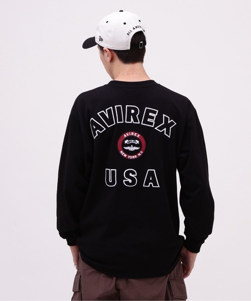 AVIREX（アヴィレックス）の「VARSITY LOGO LONGSLEEVE T-SHIRT / バーシティ ロゴ 長袖Tシャツ / AVIREX / アヴィレックス（Tシャツ/カットソー・メンズ・オフホワイト/オレンジ/ネイビー/ブラック・XX-LARGE/X-LARGE/MEDIUM/LARGE）」の16枚目の写真