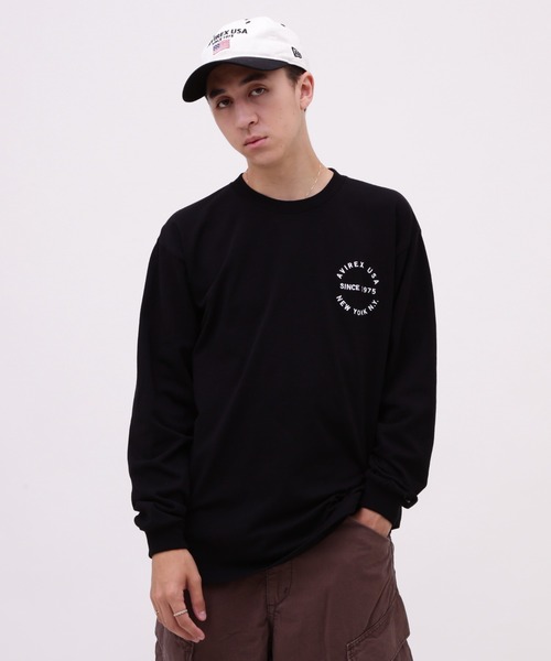 AVIREX（アヴィレックス）の「VARSITY LOGO LONGSLEEVE T-SHIRT / バーシティ ロゴ 長袖Tシャツ / AVIREX / アヴィレックス（Tシャツ/カットソー・メンズ・オフホワイト/オレンジ/ネイビー/ブラック・XX-LARGE/X-LARGE/MEDIUM/LARGE）」の15枚目の写真