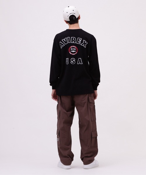 AVIREX（アヴィレックス）の「VARSITY LOGO LONGSLEEVE T-SHIRT / バーシティ ロゴ 長袖Tシャツ / AVIREX / アヴィレックス（Tシャツ/カットソー・メンズ・オフホワイト/オレンジ/ネイビー/ブラック・XX-LARGE/X-LARGE/MEDIUM/LARGE）」の18枚目の写真