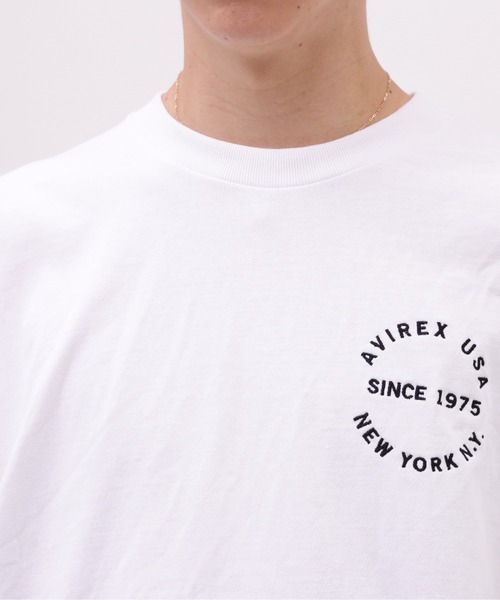 AVIREX（アヴィレックス）の「VARSITY LOGO LONGSLEEVE T-SHIRT / バーシティ ロゴ 長袖Tシャツ / AVIREX / アヴィレックス（Tシャツ/カットソー・メンズ・オフホワイト/オレンジ/ネイビー/ブラック・XX-LARGE/X-LARGE/MEDIUM/LARGE）」の11枚目の写真