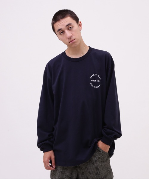 AVIREX（アヴィレックス）の「VARSITY LOGO LONGSLEEVE T-SHIRT / バーシティ ロゴ 長袖Tシャツ / AVIREX / アヴィレックス（Tシャツ/カットソー・メンズ・オフホワイト/オレンジ/ネイビー/ブラック・XX-LARGE/X-LARGE/MEDIUM/LARGE）」の19枚目の写真