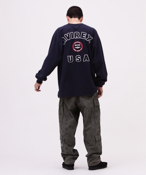 AVIREX（アヴィレックス）の「VARSITY LOGO LONGSLEEVE T-SHIRT / バーシティ ロゴ 長袖Tシャツ / AVIREX / アヴィレックス（Tシャツ/カットソー・メンズ・オフホワイト/オレンジ/ネイビー/ブラック・XX-LARGE/X-LARGE/MEDIUM/LARGE）」の21枚目の写真