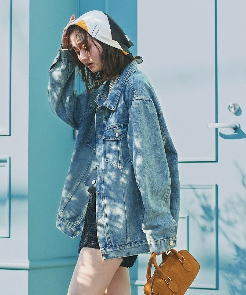 ad thie(アドティエ)の「オーバーサイズ デニムジャケット(デニムジャケット・レディース・ブルー・FREE)」の1枚目の写真