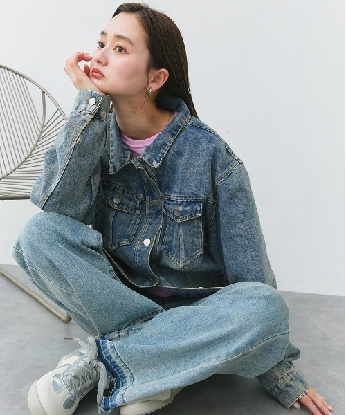 ad thie(アドティエ)の「オーバーサイズ デニムジャケット(デニムジャケット・レディース・ブルー・FREE)」の22枚目の写真