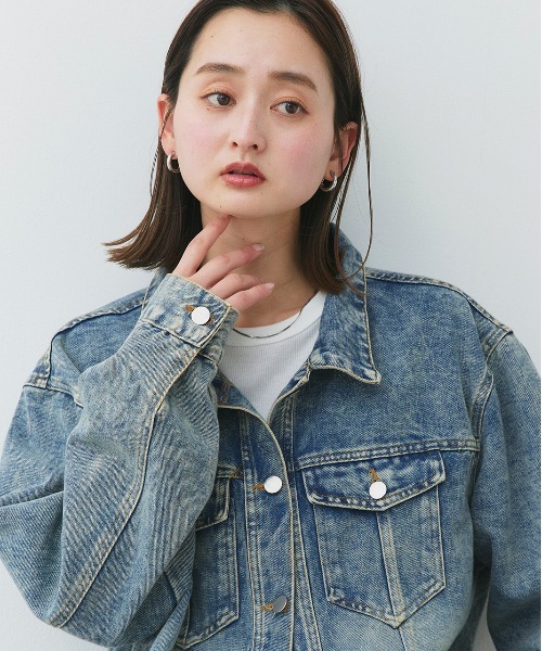 ad thie(アドティエ)の「オーバーサイズ デニムジャケット(デニムジャケット・レディース・ブルー・FREE)」の15枚目の写真