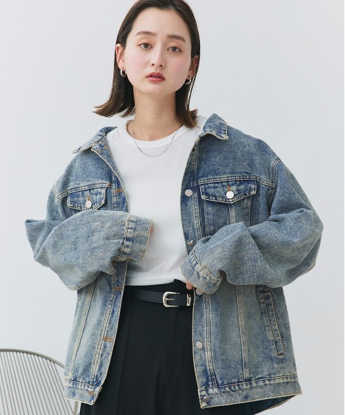 ad thie(アドティエ)の「オーバーサイズ デニムジャケット(デニムジャケット・レディース・ブルー・FREE)」の16枚目の写真