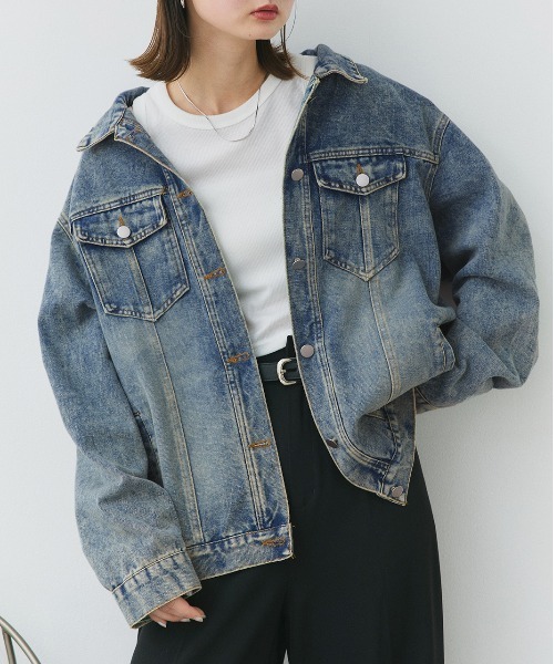 ad thie(アドティエ)の「オーバーサイズ デニムジャケット(デニムジャケット・レディース・ブルー・FREE)」の17枚目の写真