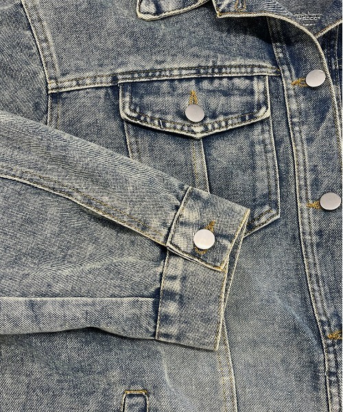 ad thie(アドティエ)の「オーバーサイズ デニムジャケット(デニムジャケット・レディース・ブルー・FREE)」の2枚目の写真