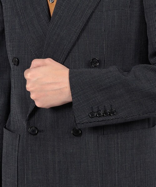 TOMORROWLAND （トゥモローランド）の「ウール ダブルブレステッド4Bジャケット FOX AIR（テーラードジャケット・メンズ・ネイビー/ブラウン系その他・50/44/46/48）」の9枚目の写真