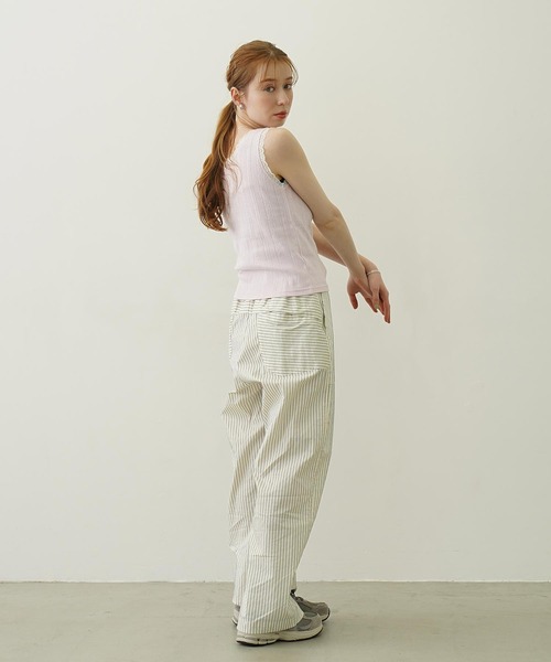 MILKFED.（ミルクフェド）の「COOPER LOGO LACE TANK TOP（タンクトップ・レディース・ライトピンク/オフホワイト/ブラック・ONE SIZE）」の11枚目の写真