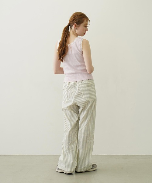 MILKFED.（ミルクフェド）の「COOPER LOGO LACE TANK TOP（タンクトップ・レディース・ライトピンク/オフホワイト/ブラック・ONE SIZE）」の13枚目の写真