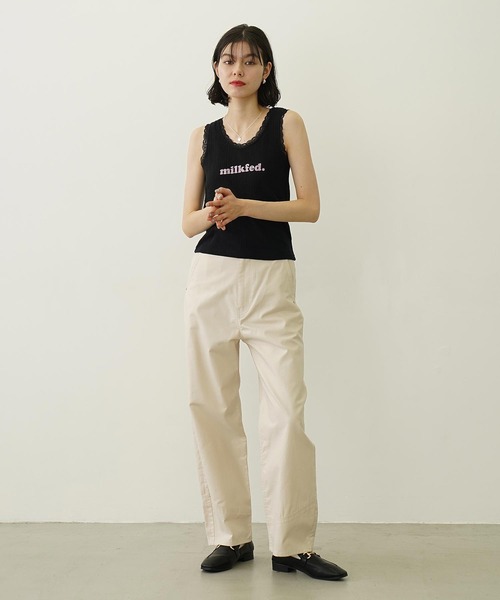 MILKFED.（ミルクフェド）の「COOPER LOGO LACE TANK TOP（タンクトップ・レディース・ライトピンク/オフホワイト/ブラック・ONE SIZE）」の20枚目の写真
