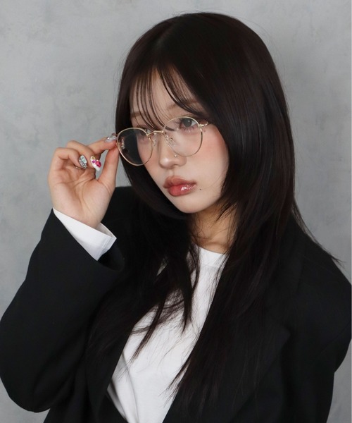 BARELY BLUE（ベアリーブルー）の「【 BARELY BLUE / ベアリーブルー 】 細フチ スパーク デザイン クリア レンズ メガネ（メガネ・レディース・ブラック/シルバー/ゴールド・FREE）」の3枚目の写真