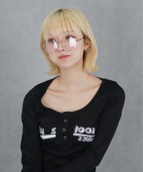 BARELY BLUE（ベアリーブルー）の「【 BARELY BLUE / ベアリーブルー 】 細フチ スパーク デザイン クリア レンズ メガネ（メガネ・レディース・ブラック/シルバー/ゴールド・FREE）」の8枚目の写真