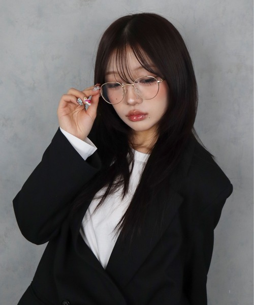 BARELY BLUE（ベアリーブルー）の「【 BARELY BLUE / ベアリーブルー 】 細フチ スパーク デザイン クリア レンズ メガネ（メガネ・レディース・ブラック/シルバー/ゴールド・FREE）」の17枚目の写真