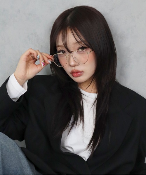 BARELY BLUE（ベアリーブルー）の「【 BARELY BLUE / ベアリーブルー 】 細フチ スパーク デザイン クリア レンズ メガネ（メガネ・レディース・ブラック/シルバー/ゴールド・FREE）」の18枚目の写真