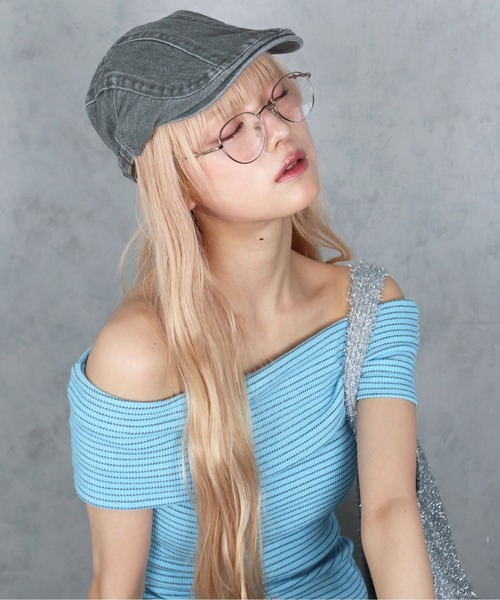 BARELY BLUE（ベアリーブルー）の「【 BARELY BLUE / ベアリーブルー 】 細フチ スパーク デザイン クリア レンズ メガネ（メガネ・レディース・ブラック/シルバー/ゴールド・FREE）」の22枚目の写真