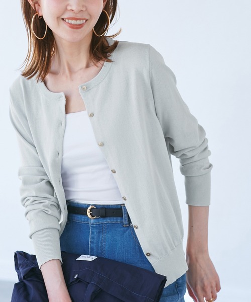 ROPE' PICNIC(ロペピクニック)の「【UVカット・吸水速乾・遮熱】Comfort Seriesコンフォートシリーズ/カーディガン(カーディガン/ボレロ・レディース・ブルー/ピンク系その他2/ブルー系その他6/キナリ/ブラック・40/38)」の4枚目の写真