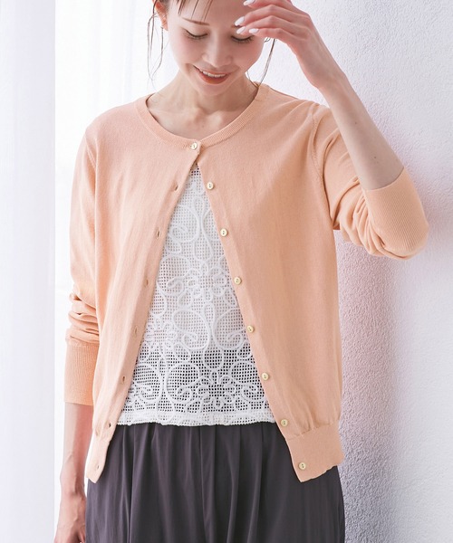 ROPE' PICNIC(ロペピクニック)の「【UVカット・吸水速乾・遮熱】Comfort Seriesコンフォートシリーズ/カーディガン(カーディガン/ボレロ・レディース・ブルー/ピンク系その他2/ブルー系その他6/キナリ/ブラック・40/38)」の5枚目の写真