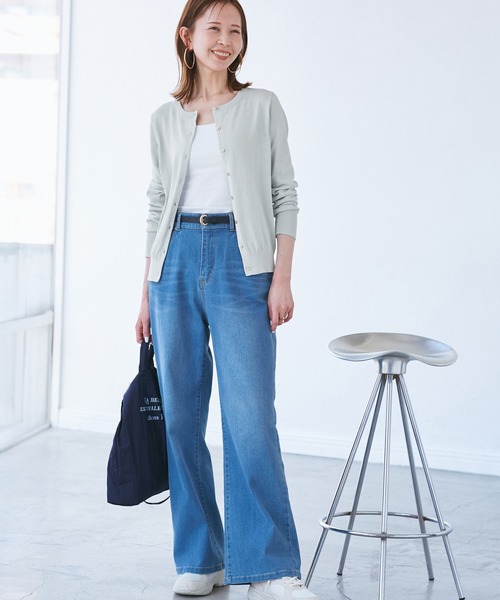 ROPE' PICNIC(ロペピクニック)の「【UVカット・吸水速乾・遮熱】Comfort Seriesコンフォートシリーズ/カーディガン(カーディガン/ボレロ・レディース・ブルー/ピンク系その他2/ブルー系その他6/キナリ/ブラック・40/38)」の13枚目の写真