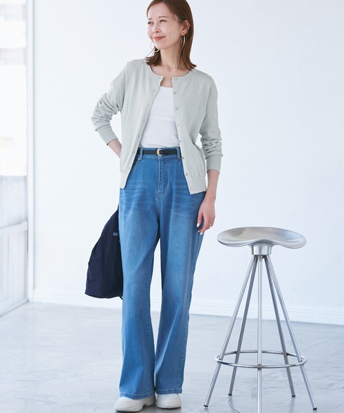 ROPE' PICNIC(ロペピクニック)の「【UVカット・吸水速乾・遮熱】Comfort Seriesコンフォートシリーズ/カーディガン(カーディガン/ボレロ・レディース・ブルー/ピンク系その他2/ブルー系その他6/キナリ/ブラック・40/38)」の14枚目の写真