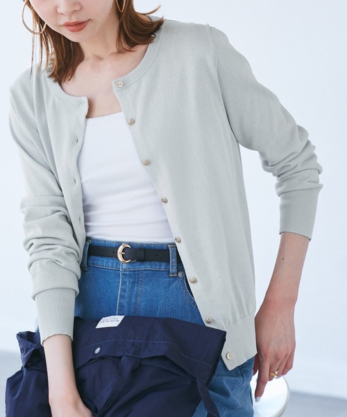 ROPE' PICNIC(ロペピクニック)の「【UVカット・吸水速乾・遮熱】Comfort Seriesコンフォートシリーズ/カーディガン(カーディガン/ボレロ・レディース・ブルー/ピンク系その他2/ブルー系その他6/キナリ/ブラック・40/38)」の16枚目の写真