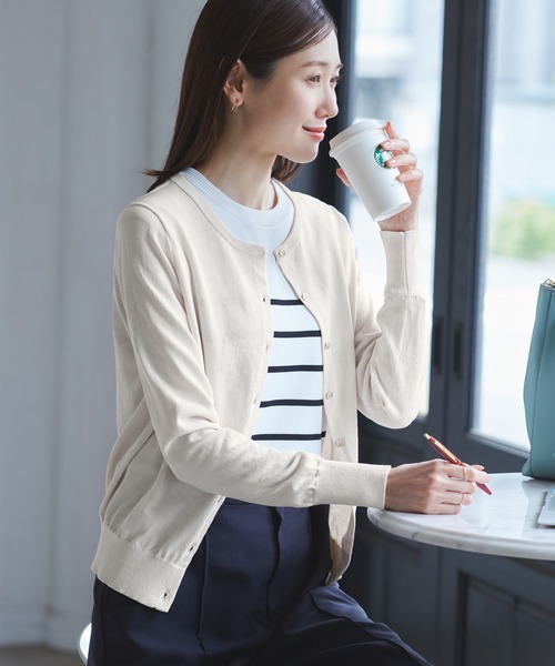 ROPE' PICNIC(ロペピクニック)の「【UVカット・吸水速乾・遮熱】Comfort Seriesコンフォートシリーズ/カーディガン(カーディガン/ボレロ・レディース・ブルー/ピンク系その他2/ブルー系その他6/キナリ/ブラック・40/38)」の21枚目の写真