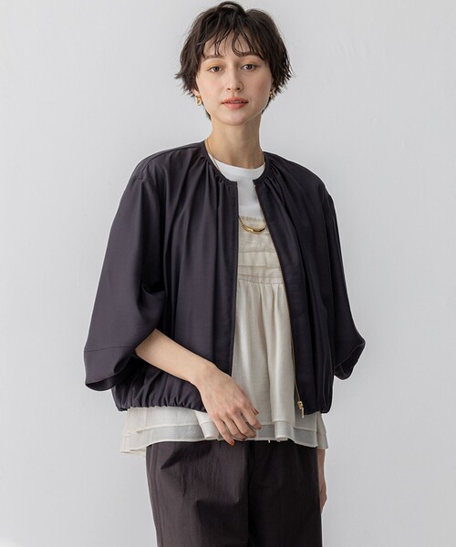 完売商品タグ付き✨シンメトリージップ デザインシアーブルゾン 速乾性/接触冷感】シアータンブラー ブルゾン