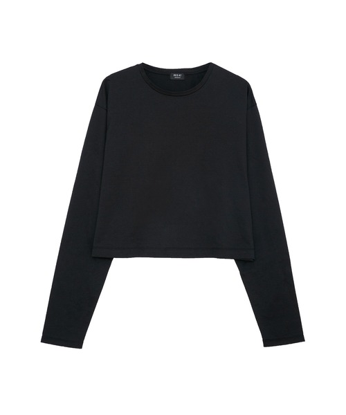 IRIS47(イリスフォーセブン)の「【IRIS 47】silky long tops/シルキー ロング トップス dress24 ※(Tシャツ/カットソー・レディース・ホワイト/ブラック・FREE)」の4枚目の写真