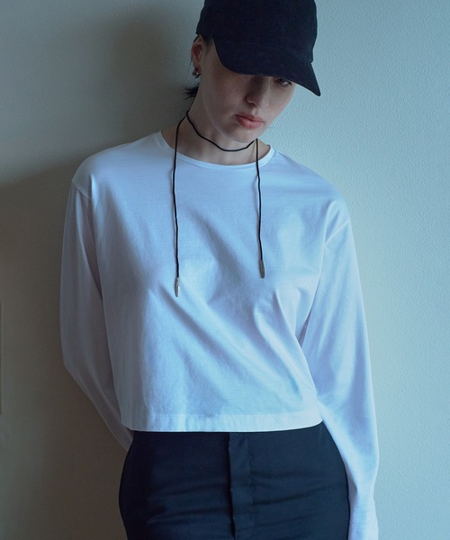 IRIS47(イリスフォーセブン)の「【IRIS 47】silky long tops/シルキー ロング トップス dress24 ※(Tシャツ/カットソー・レディース・ホワイト/ブラック・FREE)」の8枚目の写真