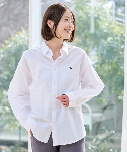 Arnold Palmer（アーノルドパーマー）の「寄り添うリネン オーバー シェア シャツ（シャツ/ブラウス・レディース・オフホワイト/ライトベージュ/サックスブルー/ピンク/イエロー/ネイビー・S/M/L/LL/XS）」の9枚目の写真