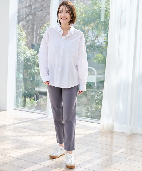 Arnold Palmer（アーノルドパーマー）の「寄り添うリネン オーバー シェア シャツ（シャツ/ブラウス・レディース・オフホワイト/ライトベージュ/サックスブルー/ピンク/イエロー/ネイビー・S/M/L/LL/XS）」の10枚目の写真