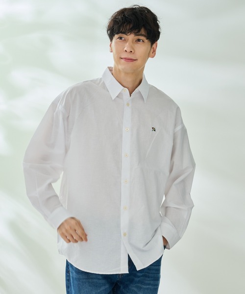 Arnold Palmer（アーノルドパーマー）の「寄り添うリネン オーバー シェア シャツ（シャツ/ブラウス・レディース・オフホワイト/ライトベージュ/サックスブルー/ピンク/イエロー/ネイビー・S/M/L/LL/XS）」の7枚目の写真