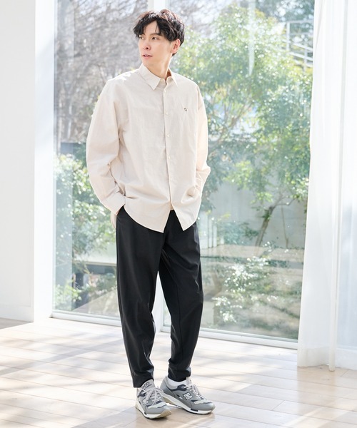 Arnold Palmer（アーノルドパーマー）の「寄り添うリネン オーバー シェア シャツ（シャツ/ブラウス・レディース・オフホワイト/ライトベージュ/サックスブルー/ピンク/イエロー/ネイビー・S/M/L/LL/XS）」の12枚目の写真