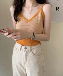 H.TOKYO（エイチトウキョウ）の「ボーダーニットキャミソール（キャミソール）」