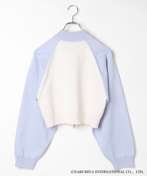 ラスト1点⭐︎ノーソーイングニット　ジョーゼットコンビ　ブルー PRANK PROJECT（プランクプロジェクト）の「Vネックスラブ