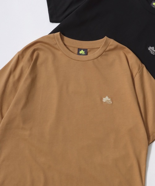 レア 新品 名古屋限定 ロゴTシャツ ブラウン セール】2025SS LOGOS/ロゴス ワンポイント刺繍 半袖Tシャツ