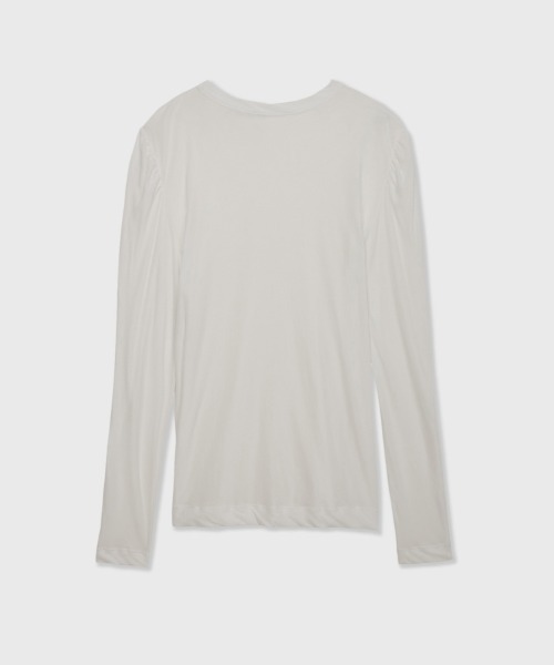 CINOH(チノ)の「SHEF パフスリーブTシャツ(Tシャツ/カットソー・レディース・ホワイト/ブラック/ベージュ・38/36)」の5枚目の写真