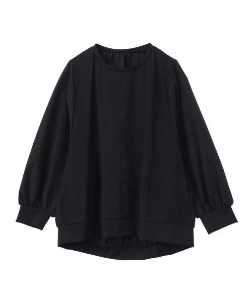 Tiara(ティアラ)の「ドルマンタフタコンビトップス(セットアップ可)(Tシャツ/カットソー・レディース・モカ/ブラック/ホワイト・FREE)」の1枚目の写真