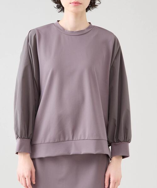 Tiara(ティアラ)の「ドルマンタフタコンビトップス(セットアップ可)(Tシャツ/カットソー・レディース・モカ/ブラック/ホワイト・FREE)」の11枚目の写真