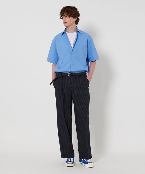 H beauty&youth ストライプ柄スラックス MEDIUM ピンストライプ トロ 2P パンツ