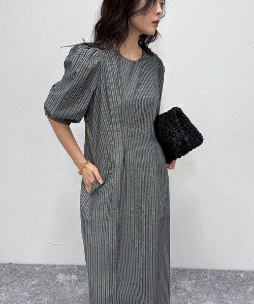 新品【fredy emue】 コットンリップルウエストシェイプワンピース コットンリップルウエストシェイプワンピース（fredy emue