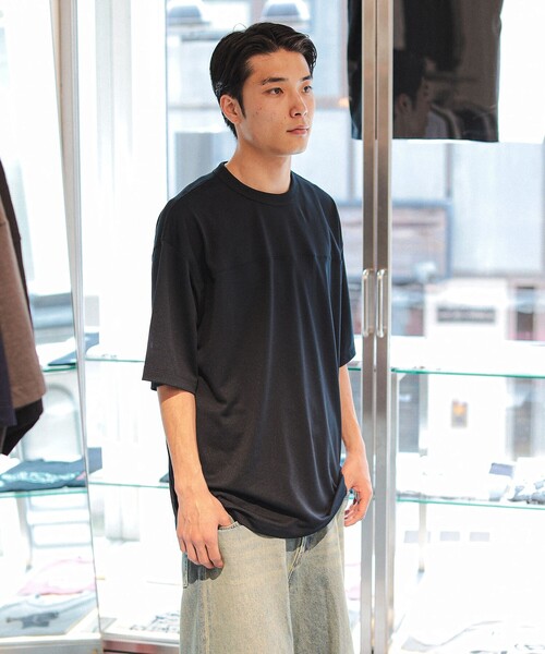 BEAMS T（ビームスティー）の「フットボール メッシュ Tシャツ（Tシャツ/カットソー・メンズ・ライトグレー/ネイビー・X-LARGE/SMALL/MEDIUM/LARGE）」の6枚目の写真