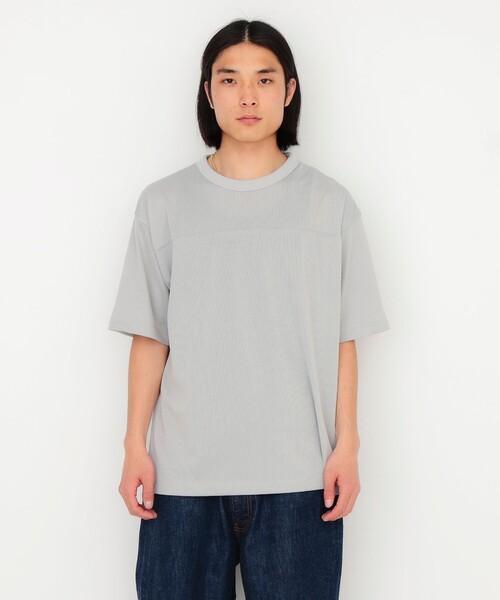 BEAMS T（ビームスティー）の「フットボール メッシュ Tシャツ（Tシャツ/カットソー・メンズ・ライトグレー/ネイビー・X-LARGE/SMALL/MEDIUM/LARGE）」の3枚目の写真