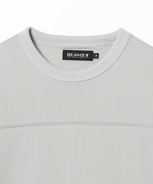BEAMS T（ビームスティー）の「フットボール メッシュ Tシャツ（Tシャツ/カットソー・メンズ・ライトグレー/ネイビー・X-LARGE/SMALL/MEDIUM/LARGE）」の9枚目の写真